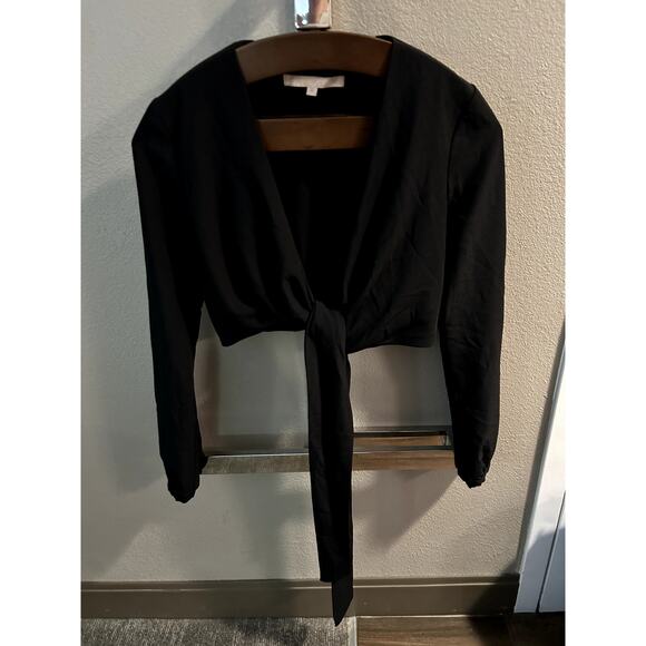 Hutch Tie Front Cropped Long Sleeve Top Size XS - Picture 2 of 6